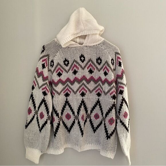 No Boundaries Juniors Knit Hoodie Tribal Print Sweater - Picture 1 of 3